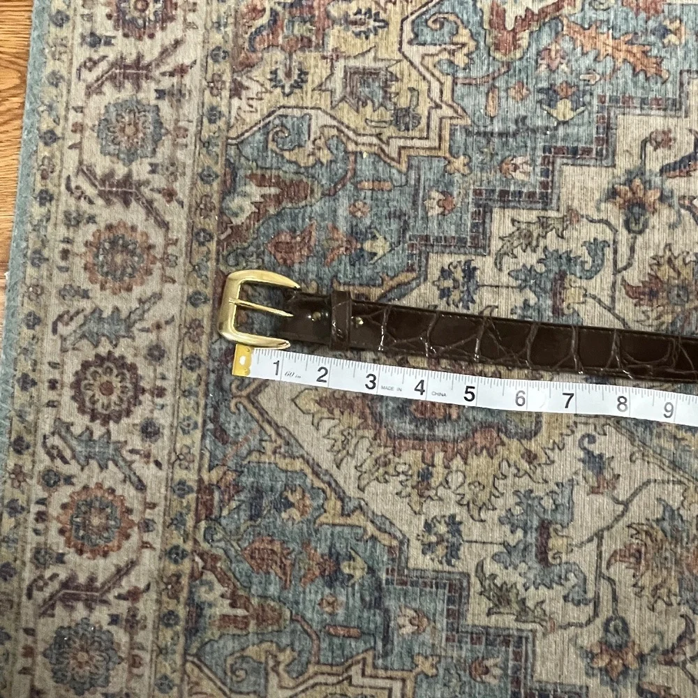 Women's Brown Vinyl Belt 37" - Picture 8 of 16